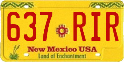 NM license plate 637RIR