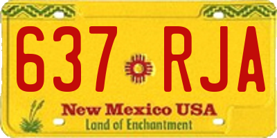 NM license plate 637RJA
