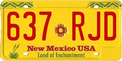 NM license plate 637RJD