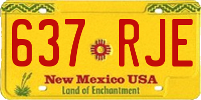 NM license plate 637RJE