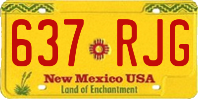 NM license plate 637RJG