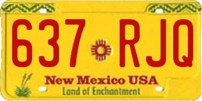 NM license plate 637RJQ