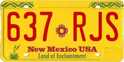 NM license plate 637RJS
