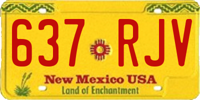 NM license plate 637RJV