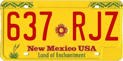 NM license plate 637RJZ