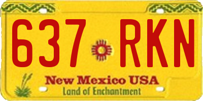 NM license plate 637RKN
