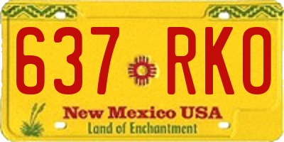 NM license plate 637RKO