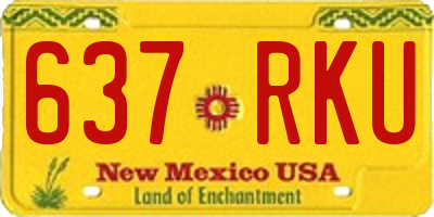 NM license plate 637RKU