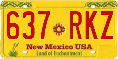 NM license plate 637RKZ