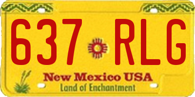 NM license plate 637RLG