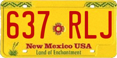 NM license plate 637RLJ