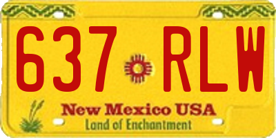 NM license plate 637RLW