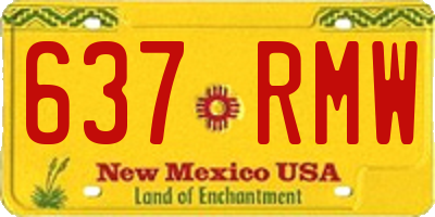 NM license plate 637RMW