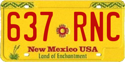NM license plate 637RNC