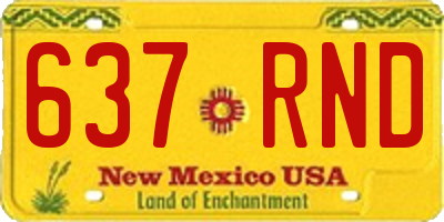 NM license plate 637RND