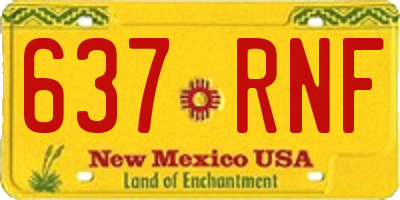 NM license plate 637RNF