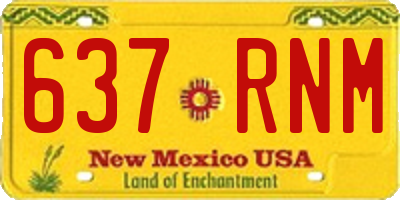 NM license plate 637RNM