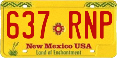 NM license plate 637RNP