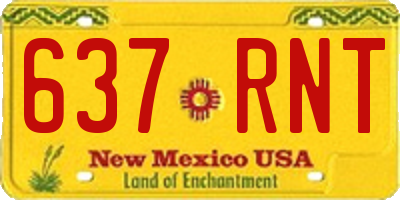 NM license plate 637RNT