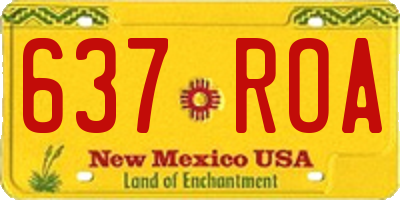 NM license plate 637ROA