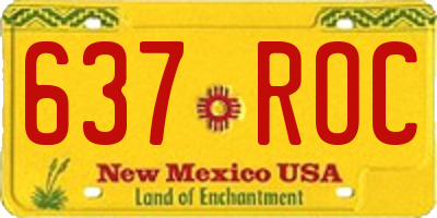NM license plate 637ROC