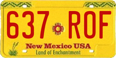 NM license plate 637ROF