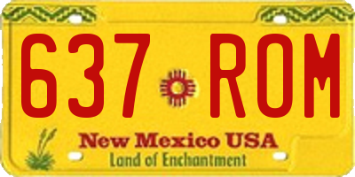 NM license plate 637ROM