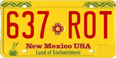 NM license plate 637ROT