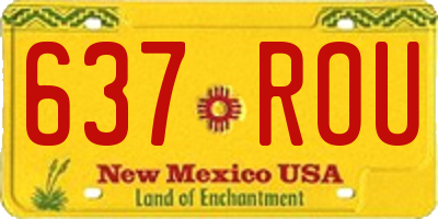 NM license plate 637ROU
