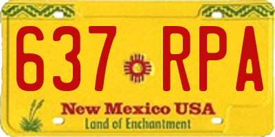 NM license plate 637RPA