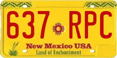 NM license plate 637RPC
