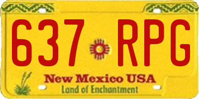 NM license plate 637RPG