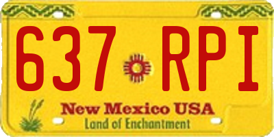 NM license plate 637RPI
