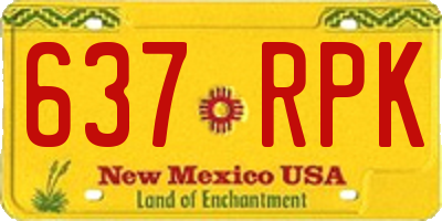 NM license plate 637RPK