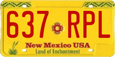 NM license plate 637RPL