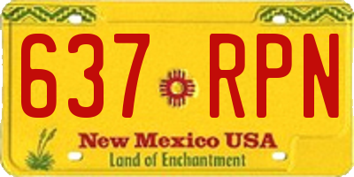 NM license plate 637RPN