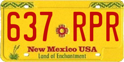 NM license plate 637RPR