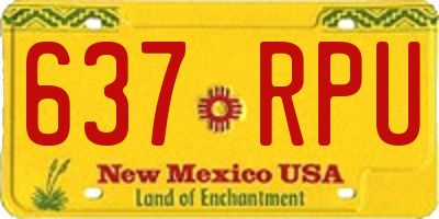 NM license plate 637RPU