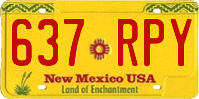 NM license plate 637RPY