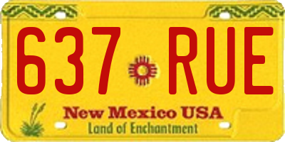 NM license plate 637RUE
