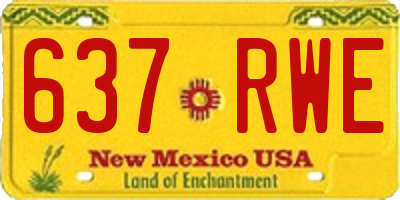 NM license plate 637RWE