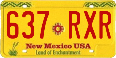 NM license plate 637RXR