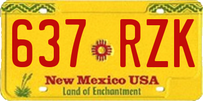 NM license plate 637RZK