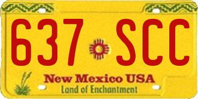 NM license plate 637SCC