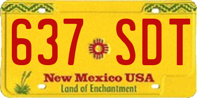 NM license plate 637SDT