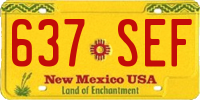 NM license plate 637SEF