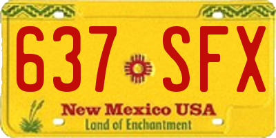NM license plate 637SFX