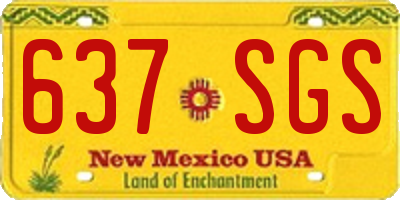 NM license plate 637SGS