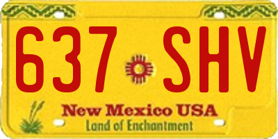 NM license plate 637SHV