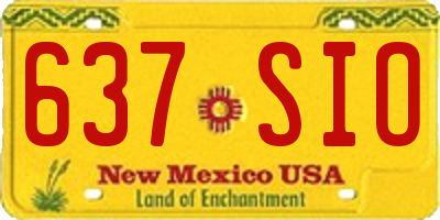 NM license plate 637SIO